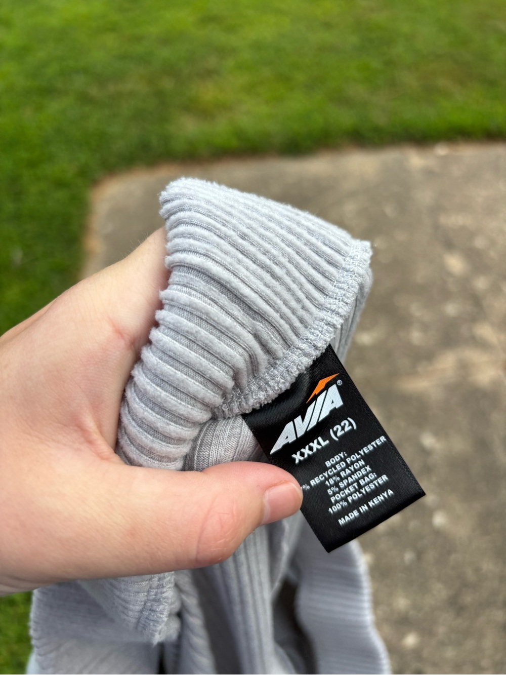Avia Light Gray Ribbed Cargo Sweatpants - Picture 2 of 2